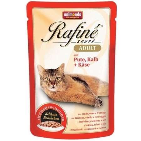Animonda Cat Rafine Adult  Indyk, Cielęcina, Ser