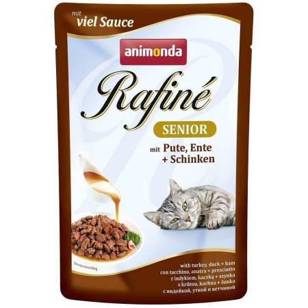 Animonda Cat Rafine Senior  Indyk, kaczka, szynka