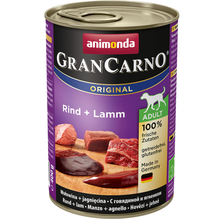 Animonda GranCarno ADULT ORIGINAL - puszka dla dorosłych psów; Wołowina i jagnięcina
