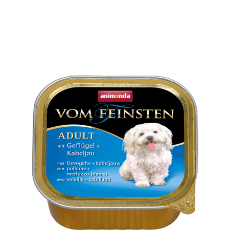 Animonda vom Feinsten - szalka ADULT dla dorosłego psa z drobiem i dorszem