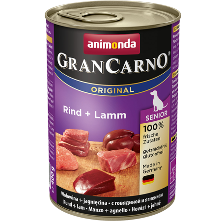 Animonda GranCarno - puszka SENIOR dla starszych psów z wołowiną i jagnięciną
