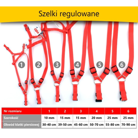 Szelki regulowane gładkie - 1 - 40 cm niebieskie