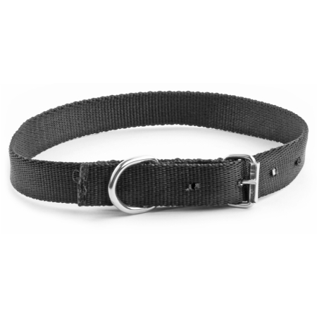 Obroża TAŚMA regulowana Met. 20mm /57cm Czarna