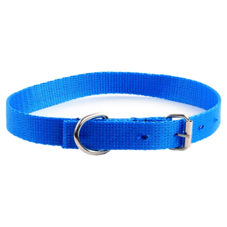 Obroża TAŚMA regulowana Met. 20mm /57cm Niebieska