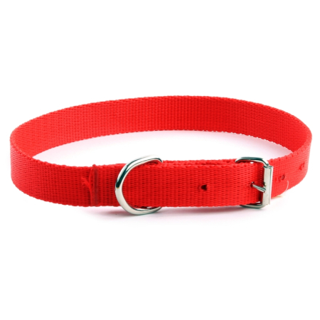 Obroża TAŚMA regulowana Met. 20mm /57cm czerwona