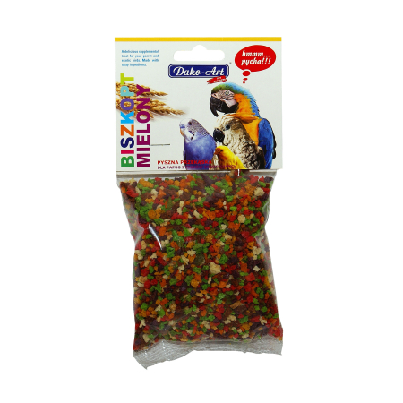 Biszkopt mielony, przekąska dla papug i ptaków egzotycznychi ok. 100g - zawieszka