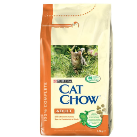 Purina Cat Chow® ADULT - karma dla dorosłych kotów z kurczakiem i indykiem