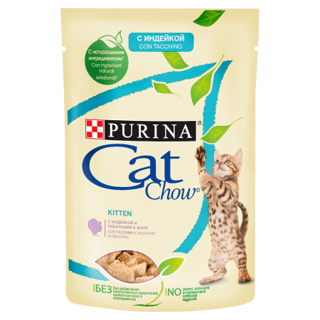 CAT CHOW KITTEN z Indykiem 85g saszetka
