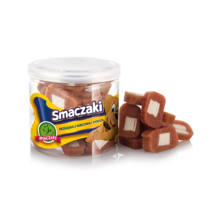 PRZEKĄSKA Z KURCZAKA I DORSZA - 70 G