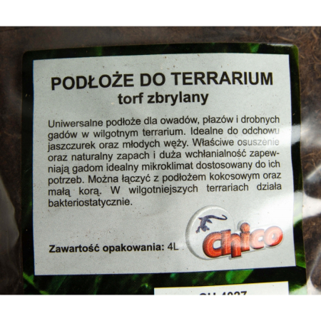 CHICO TERRA PODŁOŻE DO TERRARIUM TORF ZBRYLANY 4L