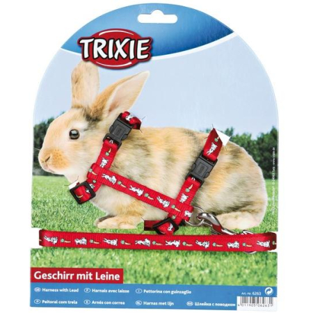 Trixie Szelki ze smyczą dla królika 25-44cm/10mm z motywem